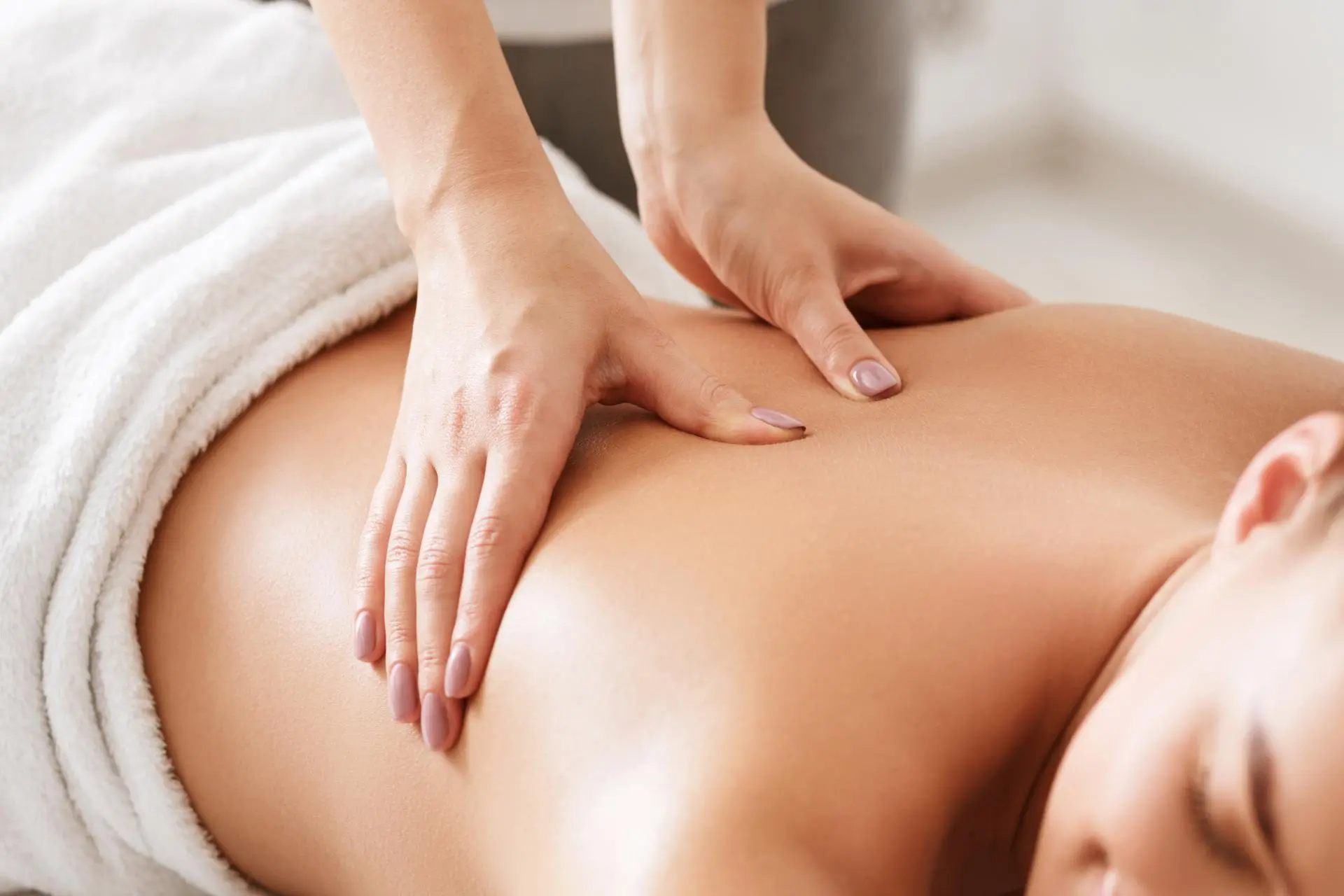 Massage focusing on upper back for muscle relief at Stanford Massage Wellness Beauty, a Beauty And Wellness Store in Menlo Park